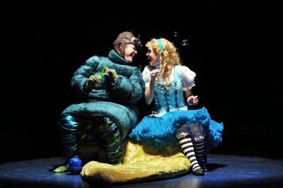 Sophie Grimm as The Caterpillar and Emily Rohm as Alice Photo