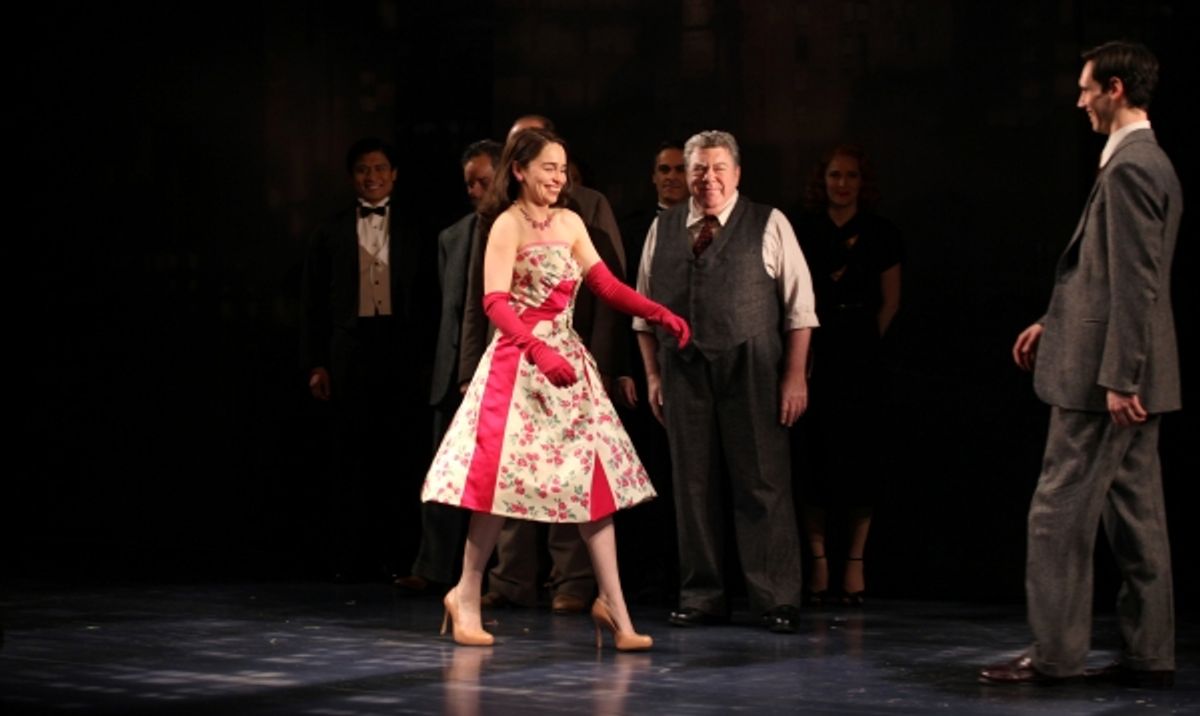 Emilia Clarke &amp; Cory Michael Smith with George Wendt &amp; Ensemble cast at 