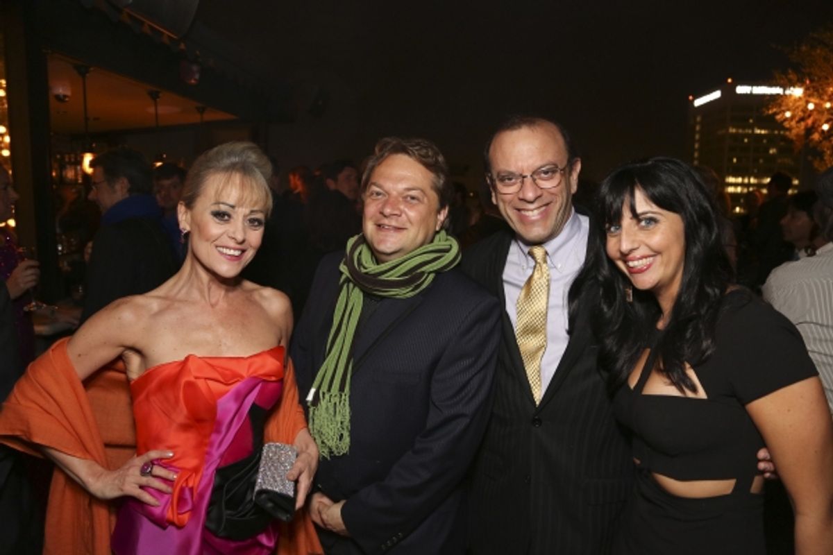 Cast member Tracie Bennett, Playwright Peter Quilter and producers Joey Parnes and S.D. Wagner at 