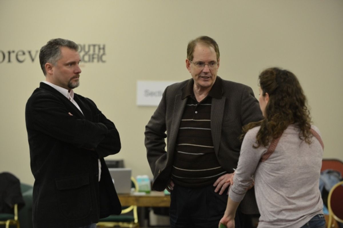 Stephen Buntrock (Emile de Becque), Director David H. Bell and Elizabeth Lanza (Nellie Forbush) at 