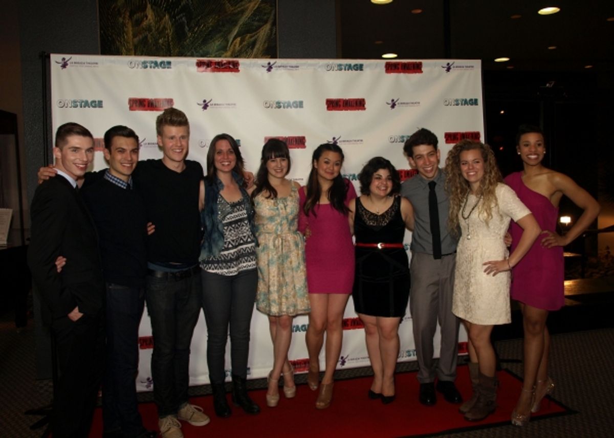 The cast of SPRING AWAKENING with Gretchen Dawson at 