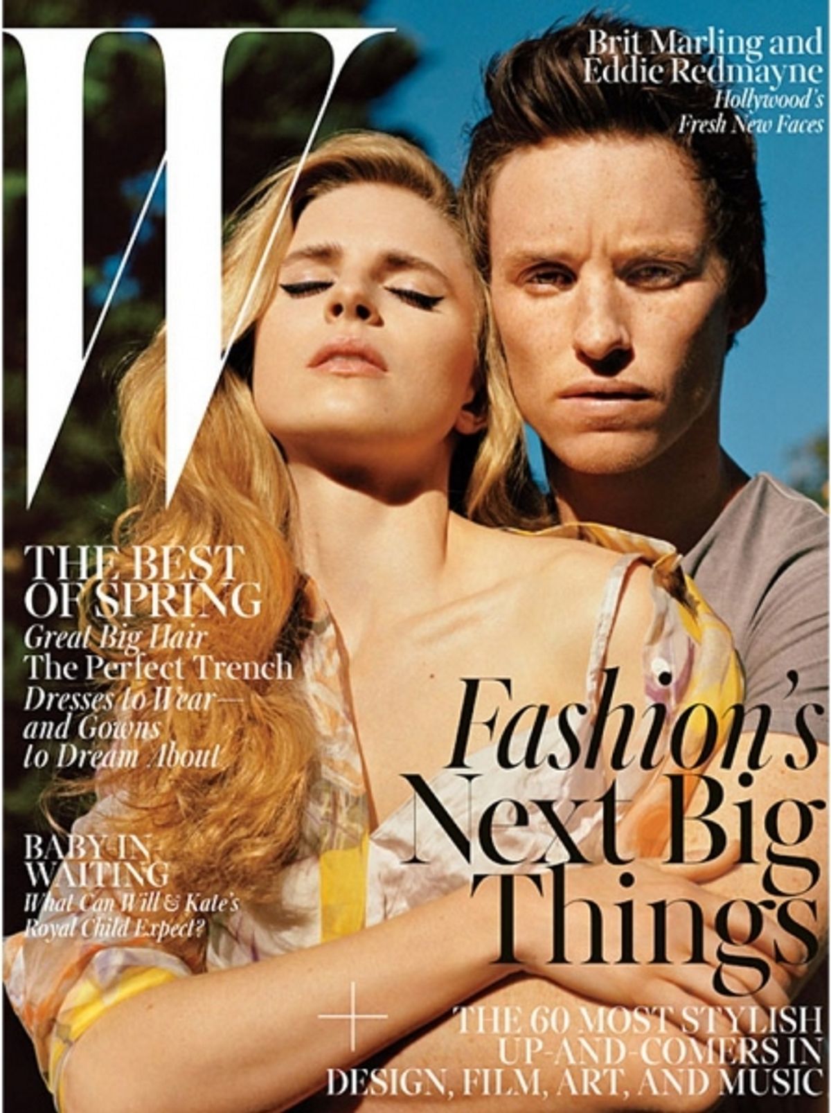 Brit Marling and Eddie Redmayne at Brit Marling and Eddie Redmayne on W's Cover