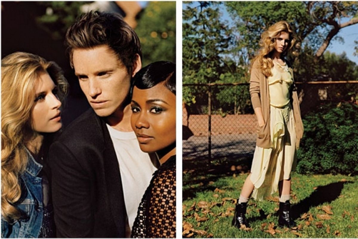 Brit Marling and Eddie Redmayne at Brit Marling and Eddie Redmayne on W's Cover