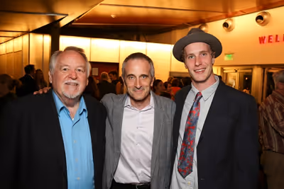 Cast member Dakin Matthews, director Neel Keller and cast member Adam Haas Hunter Photo