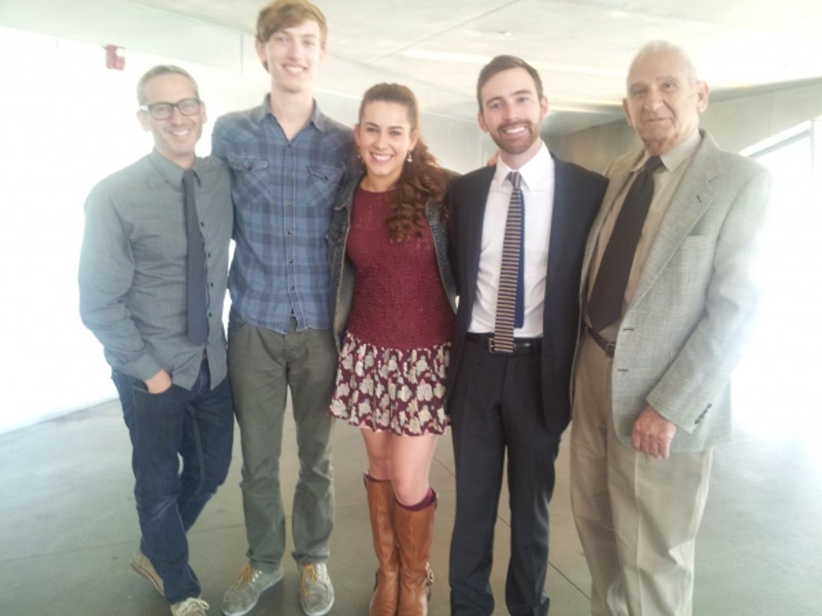 Director Robert Israel with High School Category Winners Garrison Hall and Alexa Russo, Co-Executive Producer Robert Klein and Producer Hunter Bird Co-Executive Producer Robert Klein at 