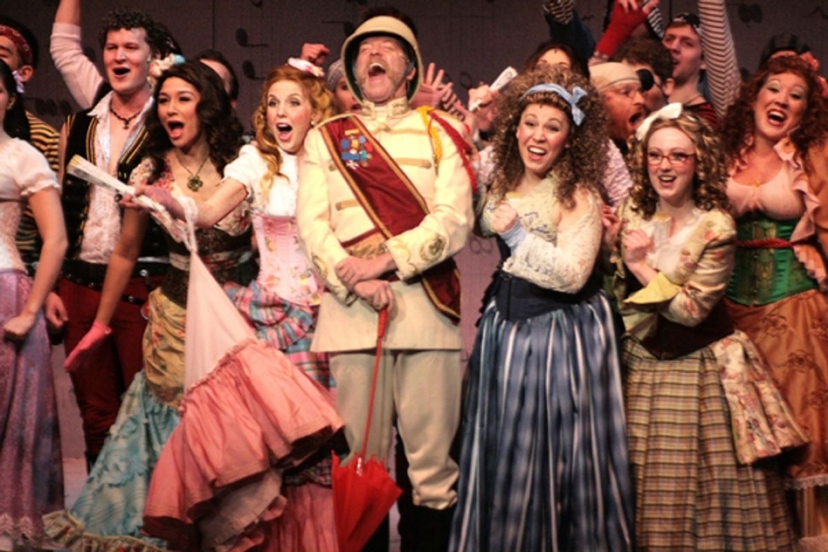 Larry Cahn (center as major general) with cast at 