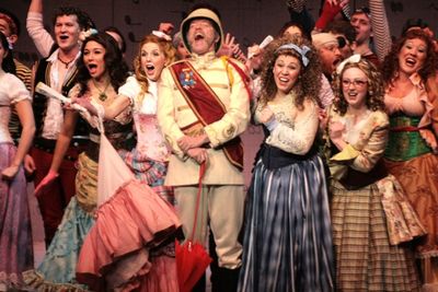 Larry Cahn (center as major general) with cast Photo