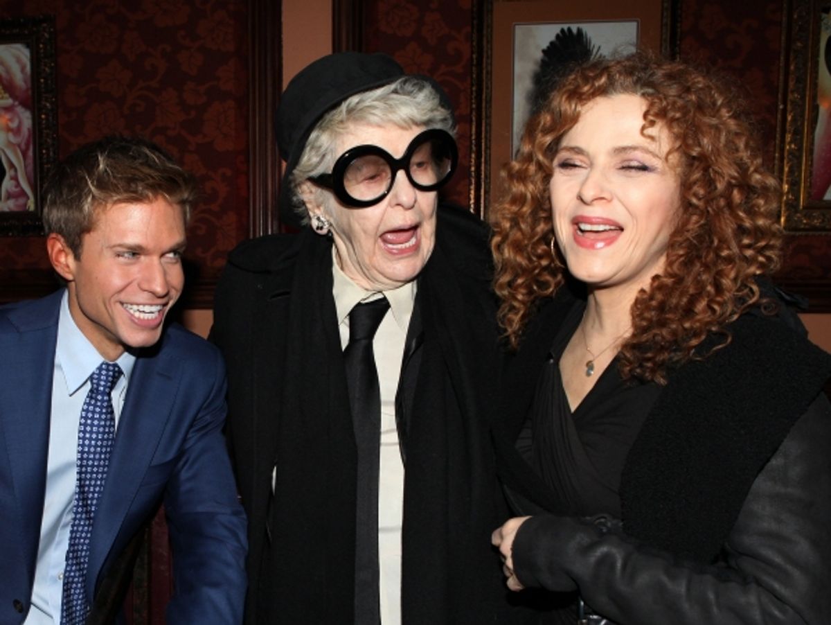 Hunter Ryan Herdlicka, Elaine Stritch &amp; Bernadette Peters at 