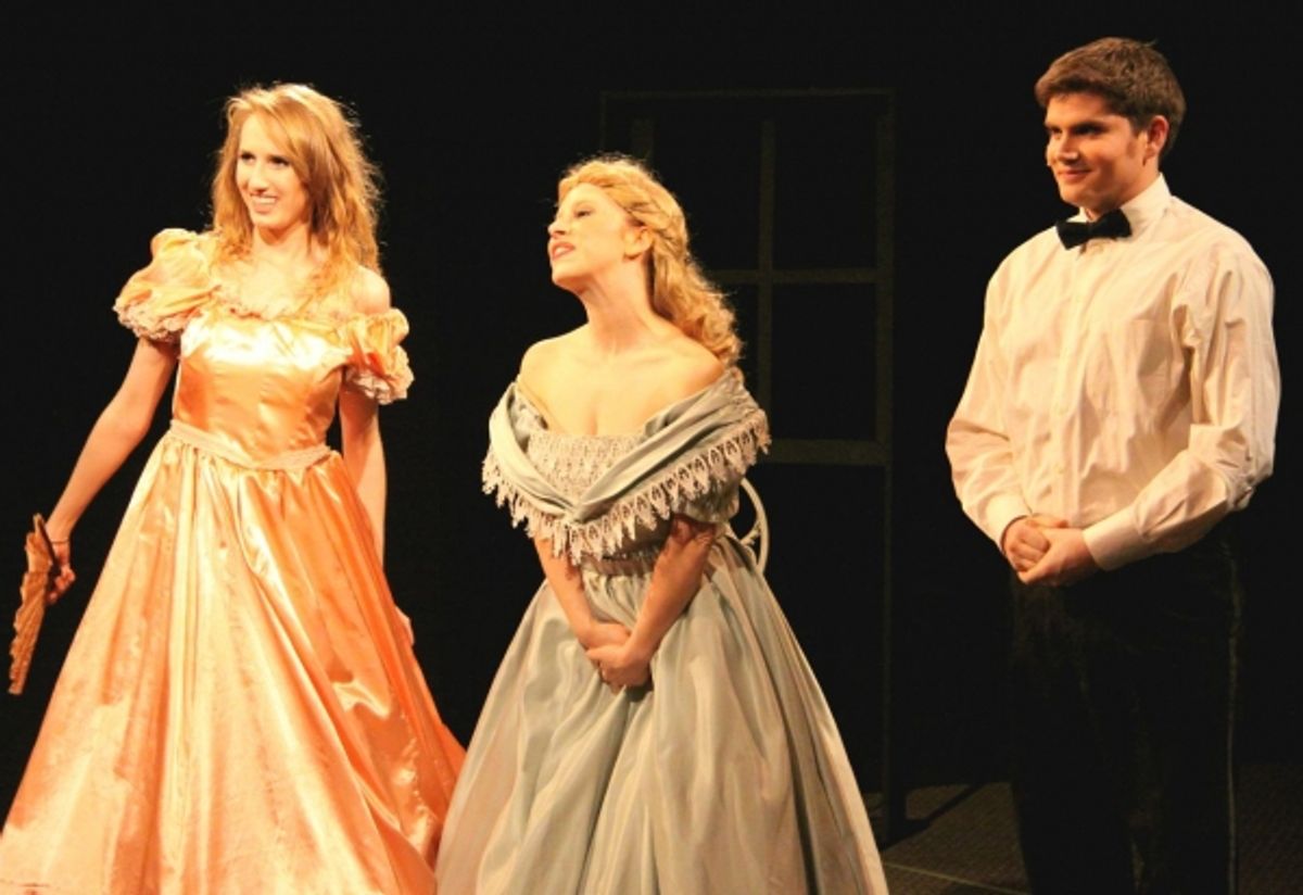 Jo and Meg meet Laurie at the ball - with Rachel Geis, Kristin Towers Rowles and Arnold Livingston-Geis. at 