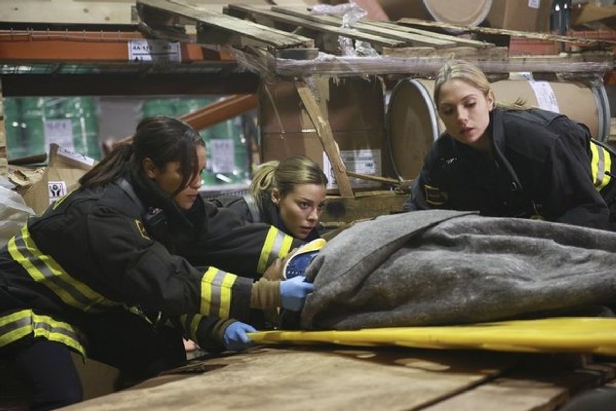 Monica Raymund, Lauren German at 