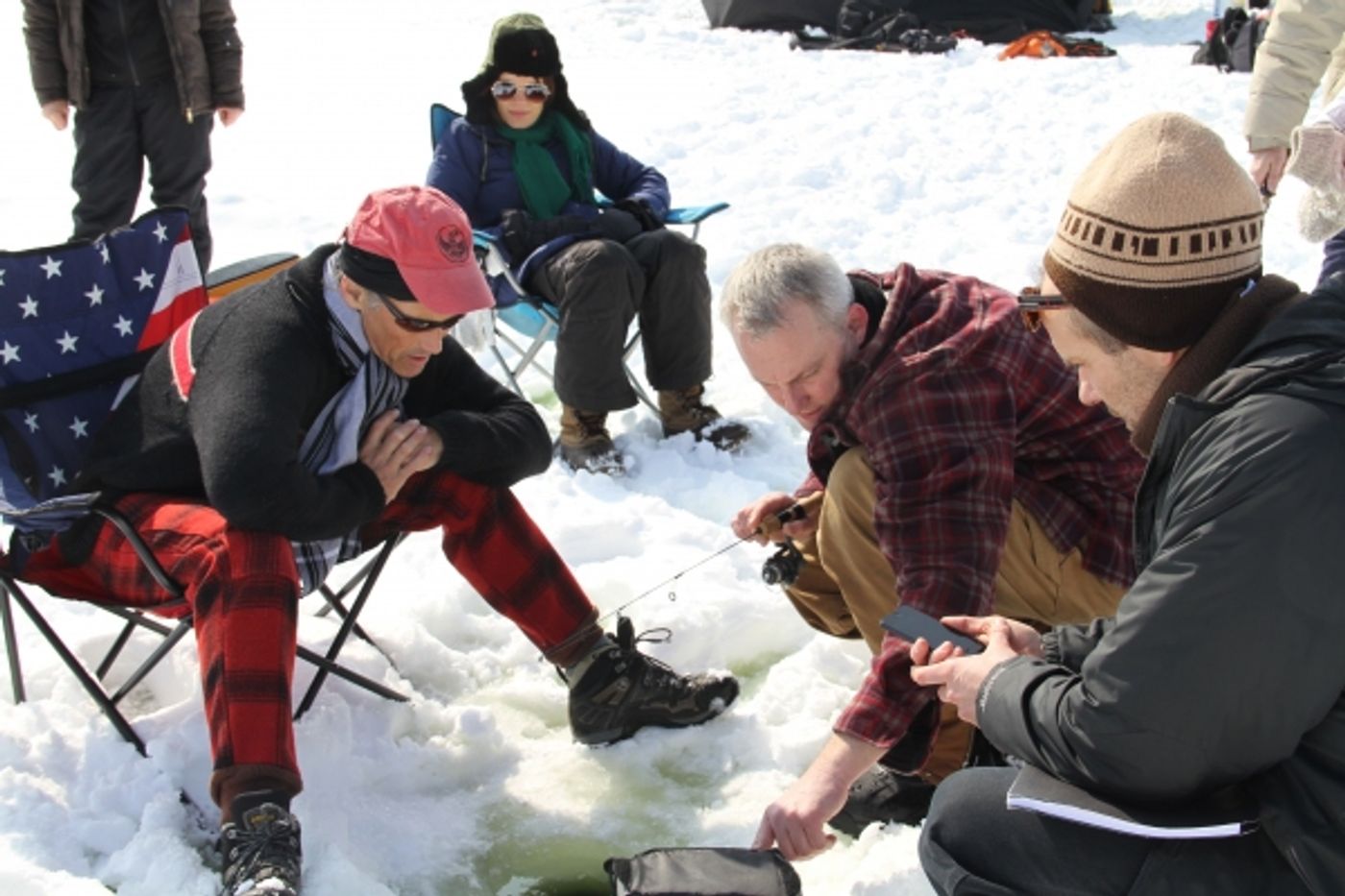 Photo Flash: Mark Rylance and the Cast of the Guthrie's NICE FISH Go Ice Fishing  Image