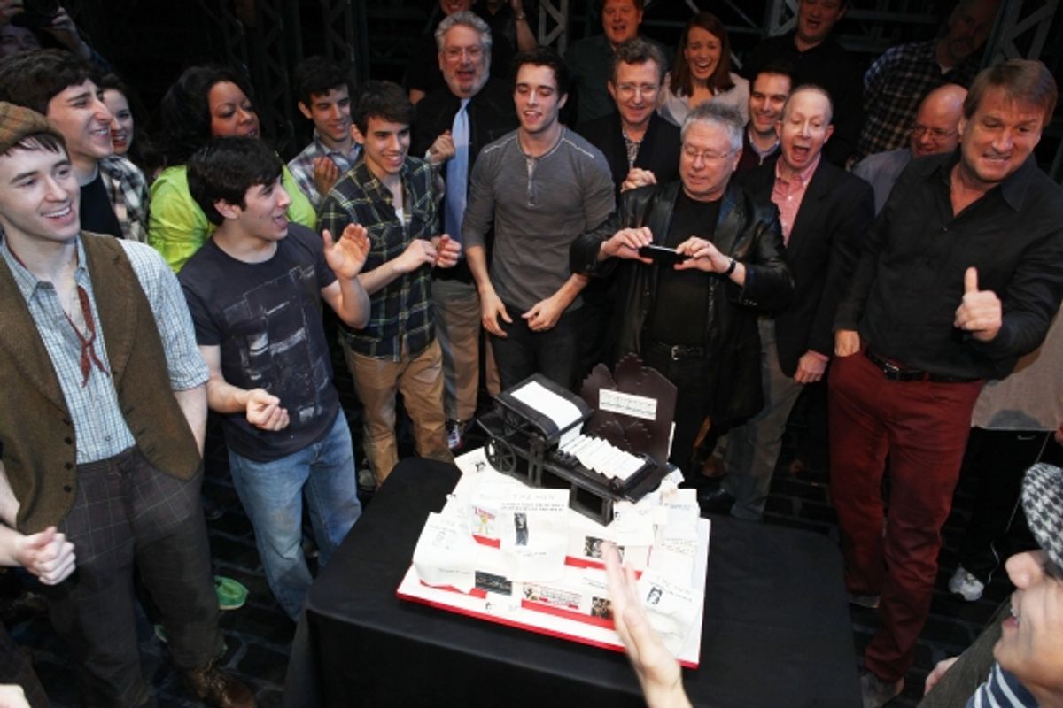 Ben Fankhauser, LaVon Fisher-Wilson, Harvey Fierstein, Corey Cott, Mark Aldrich, Thomas Schumacher, Kara Lindsay, Alan Menken, Jack Feldman, John Dossett, Jeff Calhoun & Company  at 