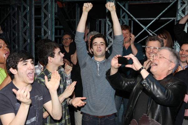 Corey Cott, Mark Aldrich, Thomas Schumacher, Kara Lindsay, Alan Menken & Company  Photo