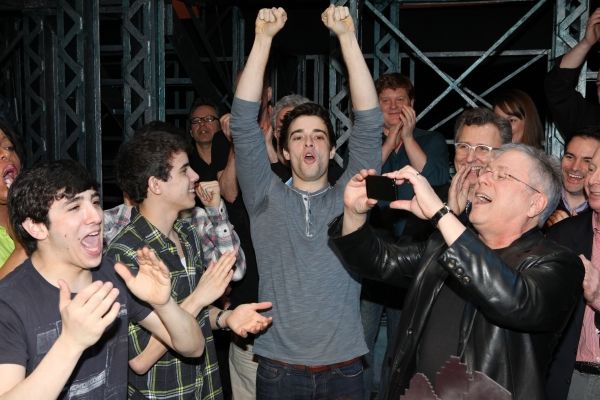 Corey Cott, Mark Aldrich, Thomas Schumacher, Kara Lindsay, Alan Menken & Company  Photo