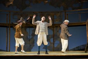 Neil Brookshire (left, as Claudio), Eric Damon Smith (center, as Balthasar) and David Photo
