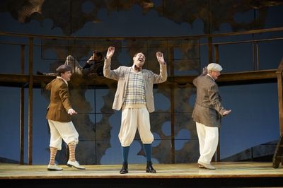 Neil Brookshire (left, as Claudio), Eric Damon Smith (center, as Balthasar) and David Photo
