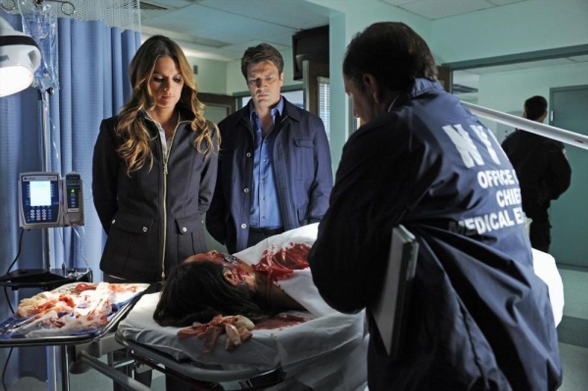 Stana Katic, Nathan Fillion, Arye Gross at 