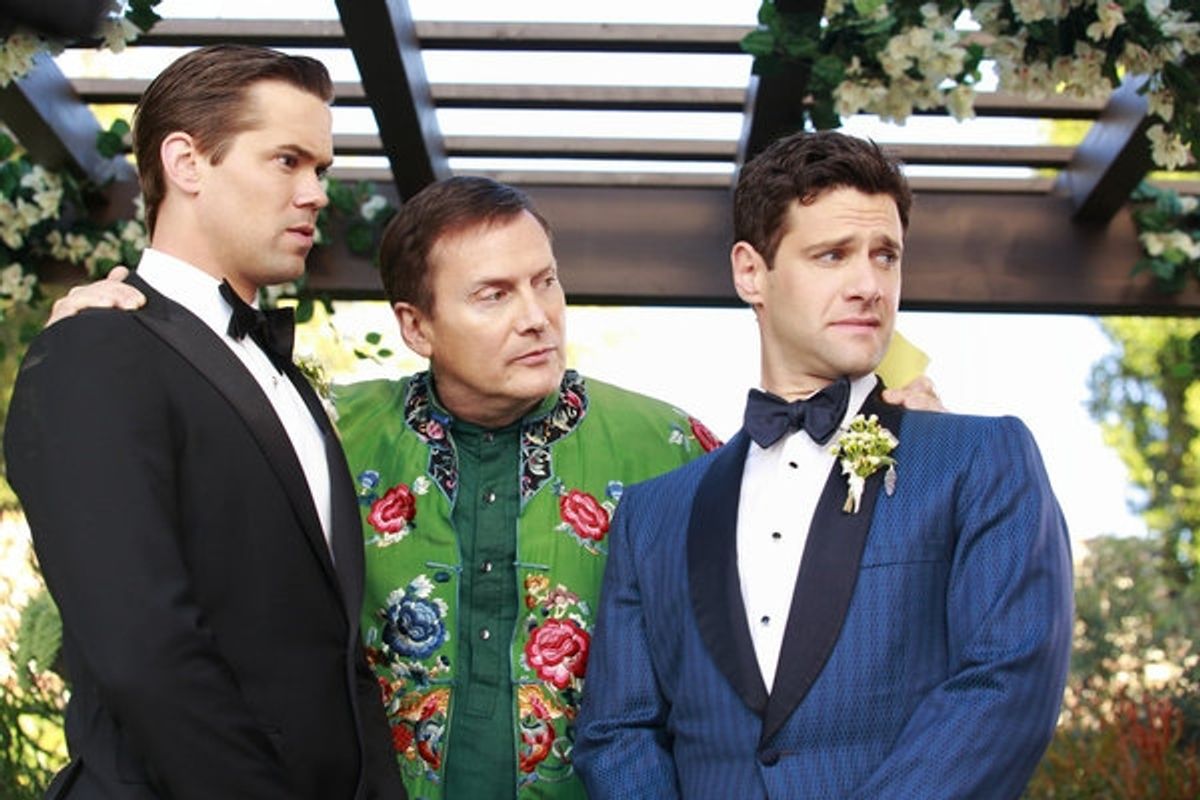 Andrew Rannells, Michael Hitchcock, Justin Bartha at 