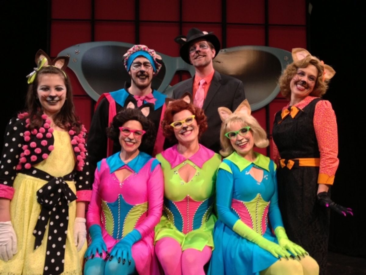 (front) Peyton Iott, Mary Mannix, Shelley Marsh Poggio, Marcia Maslo, Jennifer Smith; (standing in back) Justin Rugg and Jimmy Johansmeyer at 