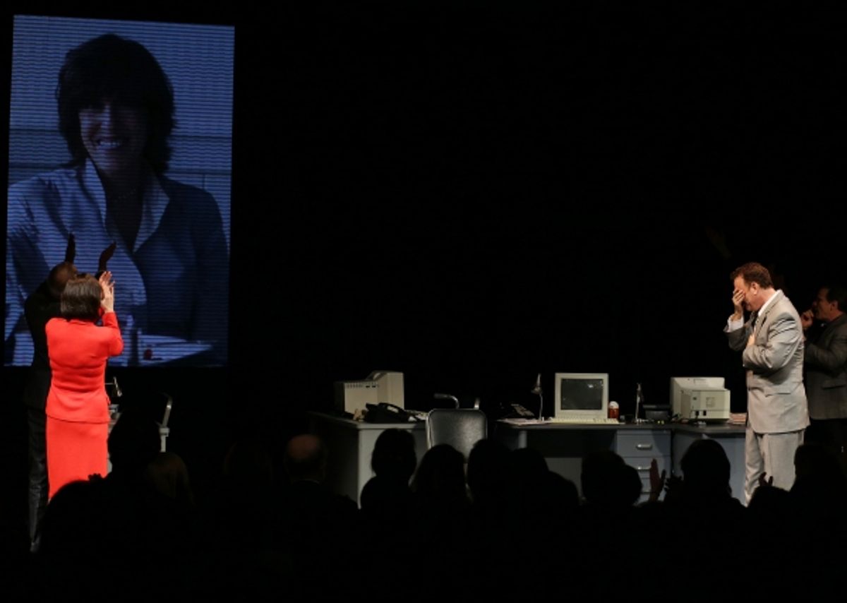 Nora Ephron Portrait with director George C. Wolfe, Maura Tierney, an emotional Tom Hanks, Peter Scolari &amp; Cast at 