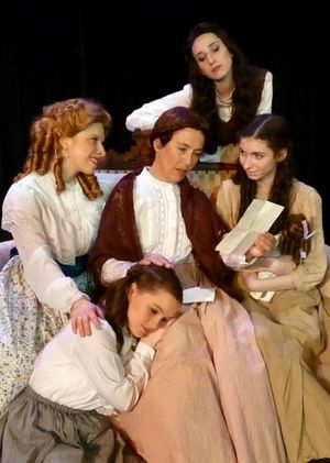 Marmee reads a letter from her husband. - with Kristin Towers Rowles, Carly Linehan,  Photo