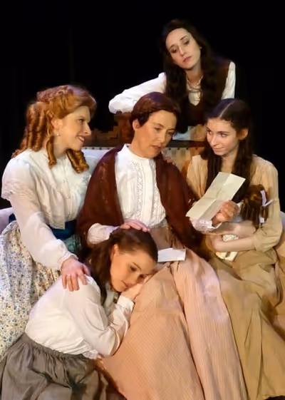 Marmee reads a letter from her husband. - with Kristin Towers Rowles, Carly Linehan,  Photo