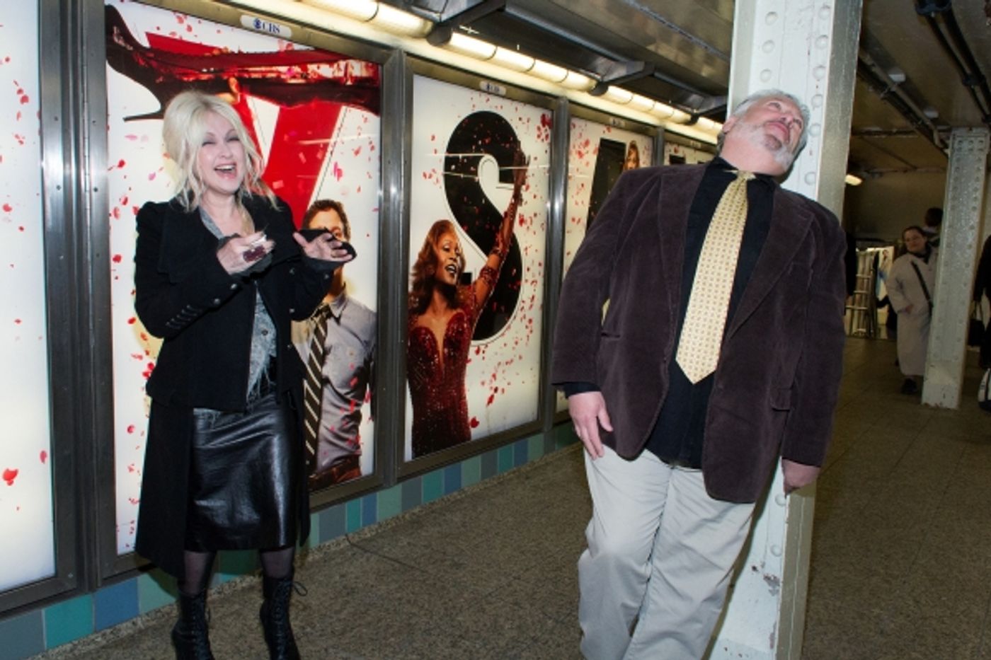 Photo Coverage: Cyndi Lauper & Harvey Fierstein Unveil NYC Subway Ads! Photo Coverage: Cyndi Lauper & Harvey Fierstein Unveil NYC Subway Ads! Image