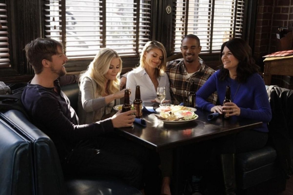 Zachary Knighton, Elisha Cuthbert, ELIZA COUPE, DAMON WAYANS JR., Casey Wilson at 