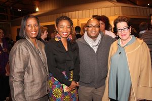 A guest with playwright Katori Hall, director Robert O'Hara and Artistic Director Mol Photo