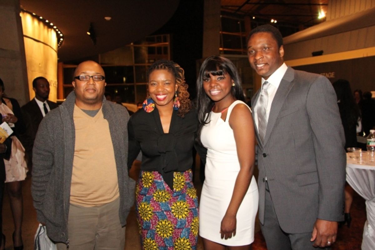 Director Robert O'Hara, playwright Katori Hall and cast members Joaquina Kalukango (Camae) and Bowman Wright (DR. Martin Luther King, Jr.) at 
