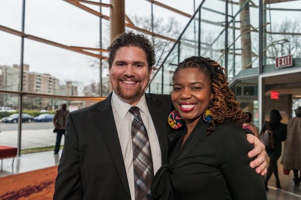 Director of Artistic Programming David Snider and playwright Katori Hall Photo