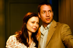 Sarah Ann Schultz and Jeff Denton are Beth and David whose affair has disastrous results on their marriages. @ BroadwayWorld Sarah Ann Schultz and Jeff Denton are Beth and David whose affair has disastrous resu Photo