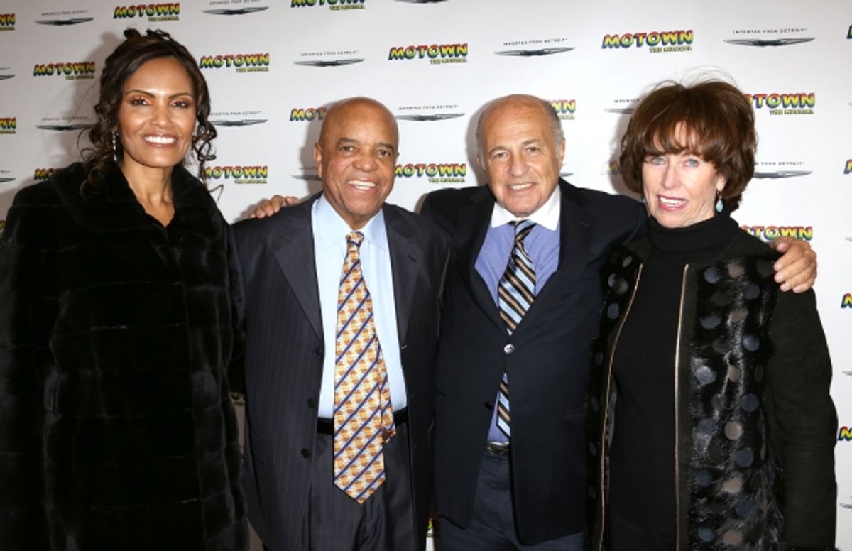 Eskedar Gobeze & Berry Gordy with Doug Morris at 