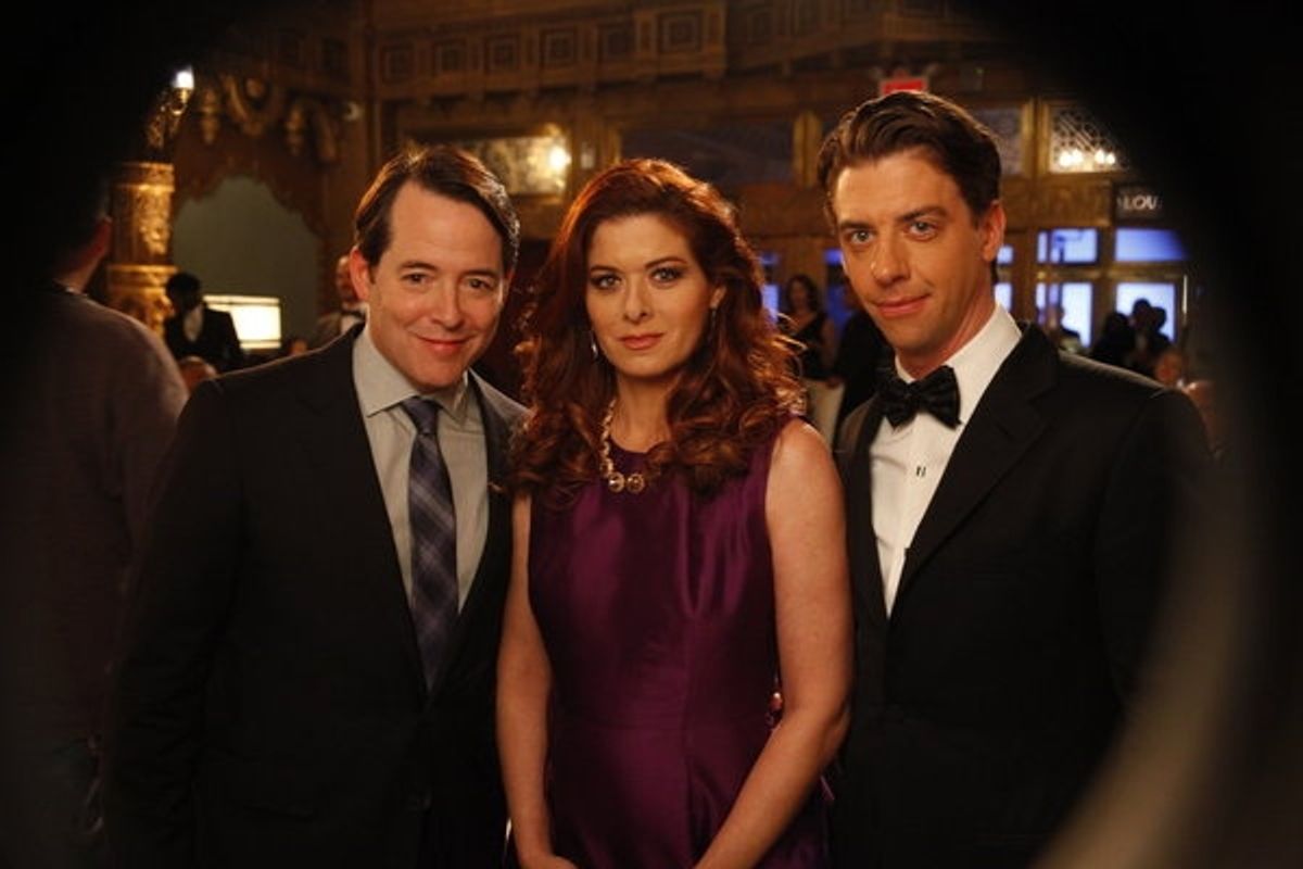 Matthew Broderick, Debra Messing, Christian Borle at 