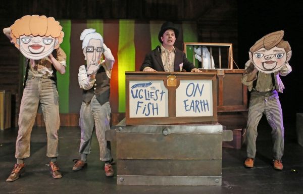 David Catlin (centerstage) is the narrator, flanked by (from left) Kasey Foster, Beck Photo