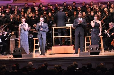 Jennifer Laura Thompson, Jeremy Jordan, Steven Reineke, Norm Lewis and Julia Murney Photo