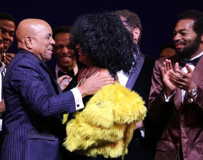 Berry Gordy & Diana Ross with Brandon Victor Dixon Photo