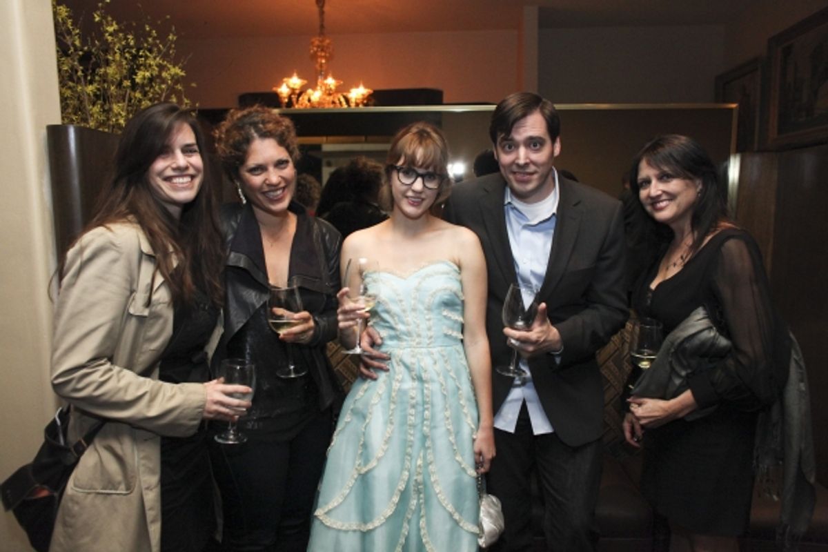 Shana Cooper, Rachel Myers, projection designer Kaitlyn Pietras, Jason Thompson and Kim Jean Taylor at 