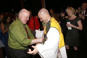 David Westphal &amp; Michael Arnold with Nadine Isenegger (recipient for 'Matilda') Photo