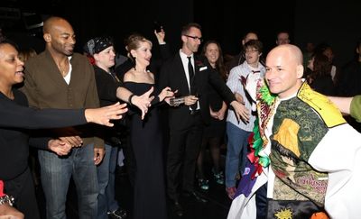 Michael Arnold with Brandon Victor Dixon, Patricia Wilcox &amp; Cast Photo