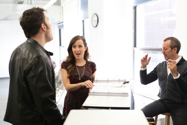 Ryan Silverman and Hannah Elless with Musical Director Patrick Vaccariello Photo