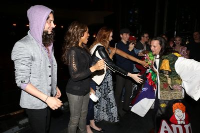Jason Wooten with Constantine Maroulis, Deborah Cox, Courtney Markowitz  with cast  Photo