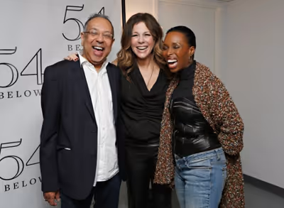George C. Wolfe and Brenda Braxton pose with Rita Wilson Photo