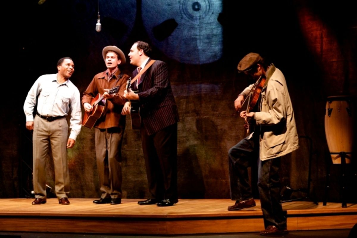 Anthony Manough as The Man, Brendan Willing James as The Poet, Nicholas Mongiardo-Cooper as The Preacher, and Trevor Wheetman, Musician. at 