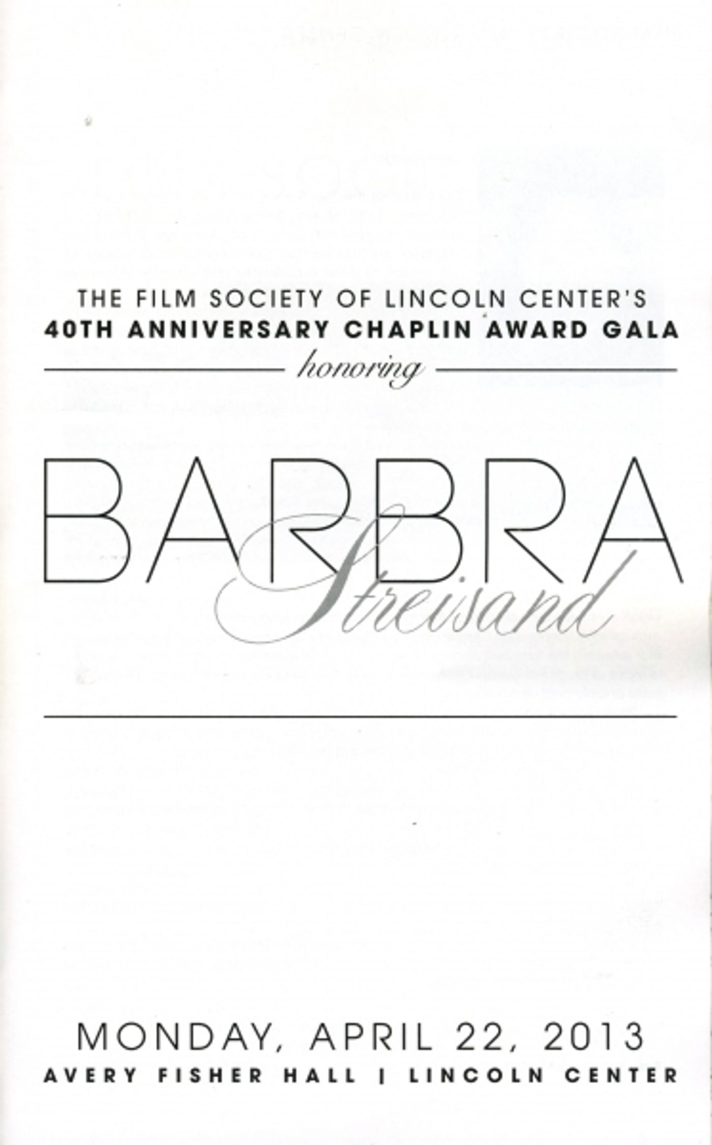 Photo Coverage: The Film Society of Lincoln Center Honors Barbra Streisand With the Chaplin Award  Image