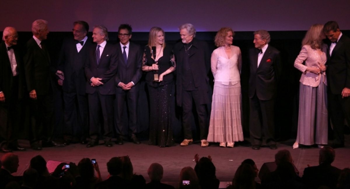 Alan Bergman, Bill Clinton,  George Segal, Michael Douglas, Ben Stiller, Barbra Streisand, Kris Kristofferson, Amy Irving, Tony Bennett, Blythe Danner & Pierce Brosnan at 