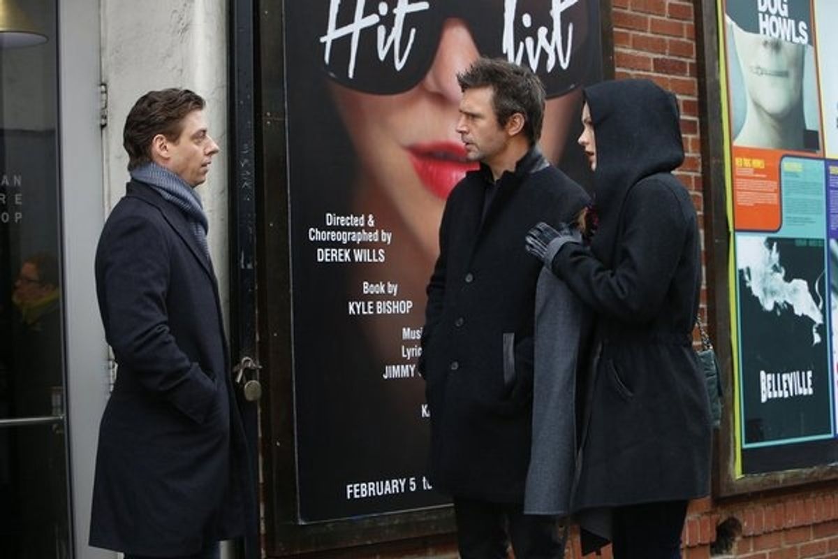 Christian Borle, Jack Davenport, Katharine McPhee at 