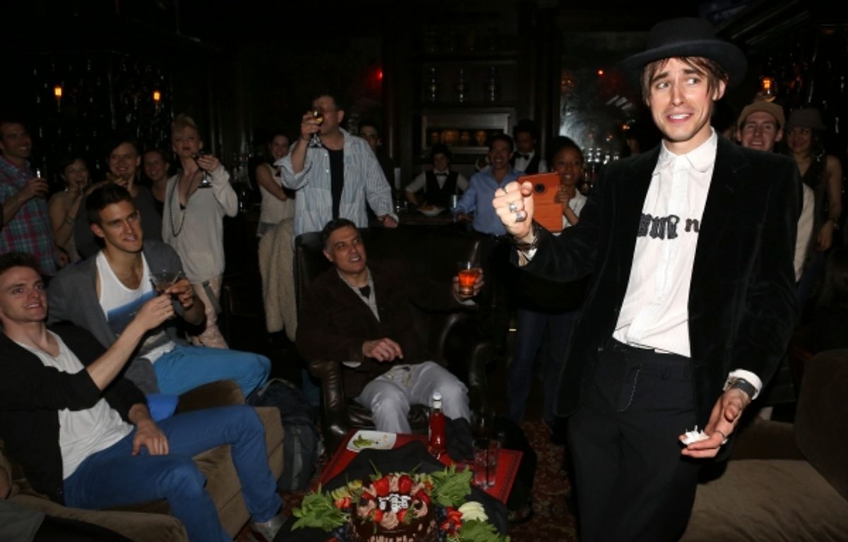 Reeve Carney with the cast & company of Broadway''s ''Spider-Man''  at 