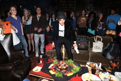 Reeve Carney with the cast & company of Broadway''s ''Spider-Man''  Photo