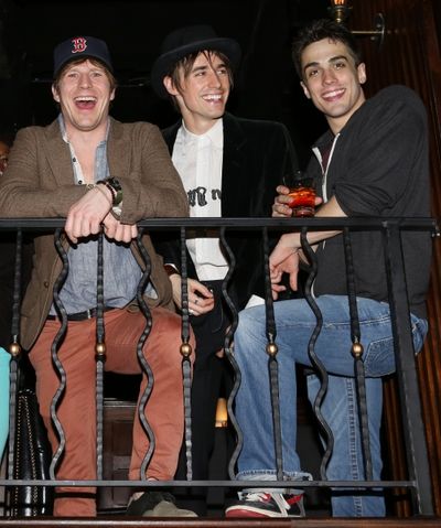 Reeve Carney with the cast members Brett Thiele & Christopher Tierney of Broadway''s  Photo